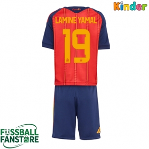 Spanien Lamine Yamal #19 Replik Heimtrikot Kinder WM 2026 Kurzarm (+ Kurze Hosen)